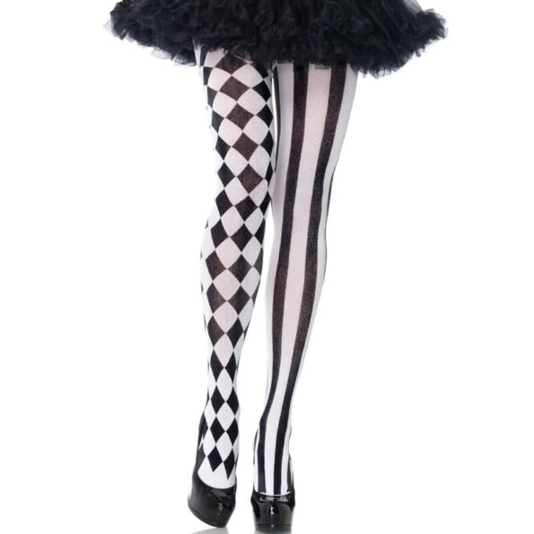 LEG AVENUE - COLLANTS ARLEQUIN NOIR/BLANC-LEG AVENUE HOSIERY-sextoys-lingerie-bdsm-hygiène-sexshop