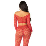 LEG AVENUE – CROP TOP + BAS ROUGE TAILLE UNIQUE