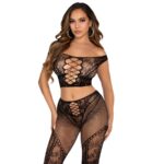 LEG AVENUE - CROP TOP ET LEGGING RÉSILLE ÉPAULES DÉNUDÉES NOIR-LEG AVENUE SETS-sextoys-lingerie-bdsm-hygiène-sexshop