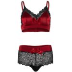 LEG AVENUE – ENSEMBLE 2 PIÈCES NOIR ET ROUGE S/M