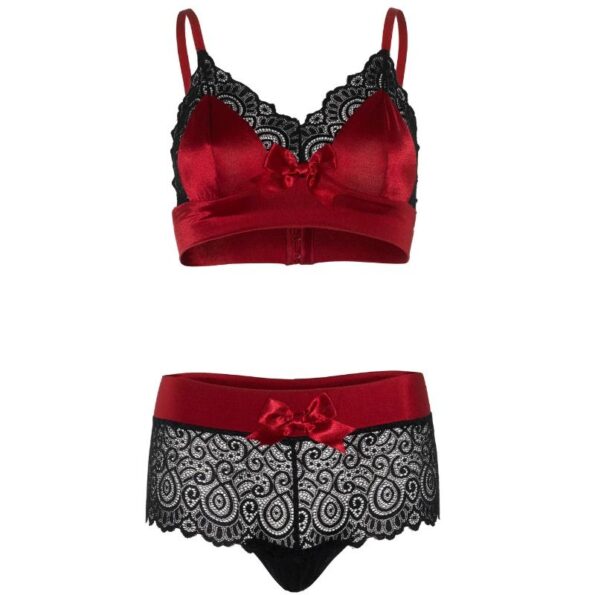 LEG AVENUE - ENSEMBLE 2 PIÈCES NOIR ET ROUGE S/M-LEG AVENUE SETS-sextoys-lingerie-bdsm-hygiène-sexshop