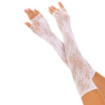 LEG AVENUE - GANTS SANS DOIGTS RESEAU FLORAL BLANCS-LEG AVENUE HOSIERY-sextoys-lingerie-bdsm-hygiène-sexshop