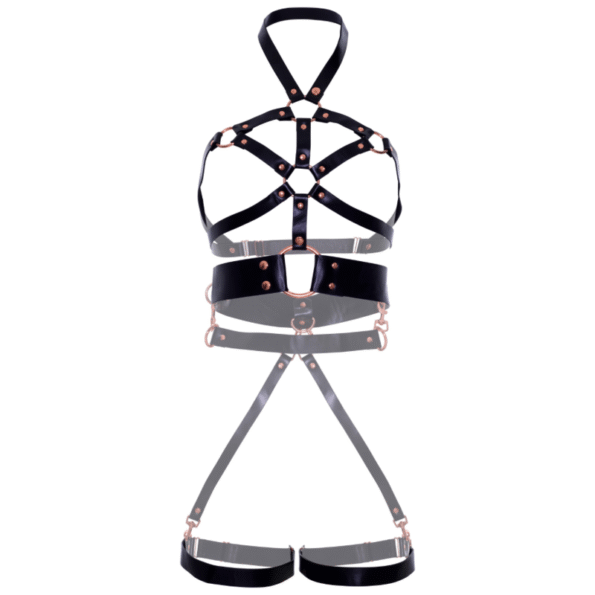 LEG AVENUE - HARNAIS DE CORPS EN CUIR VÉGÉTALIEN NOIR M-LEG AVENUE KINK-sextoys-lingerie-bdsm-hygiène-sexshop