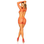 LEG AVENUE – MINI ROBE MANCHES LONGUES NET TAILLE UNIQUE – ROUGE