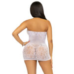 LEG AVENUE – RHINESTONE HALTER MINI ROBE TAILLE UNIQUE – BLANC