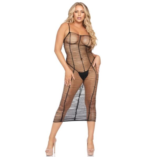 LEG AVENUE - ROBE MAXI EN FILET HORIZONTAL TAILLE UNIQUE-LEG AVENUE DRESSES-sextoys-lingerie-bdsm-hygiène-sexshop