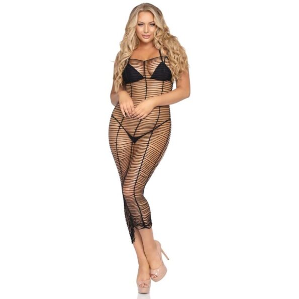 LEG AVENUE - ROBE MAXI EN FILET HORIZONTAL TAILLE UNIQUE-LEG AVENUE DRESSES-sextoys-lingerie-bdsm-hygiène-sexshop