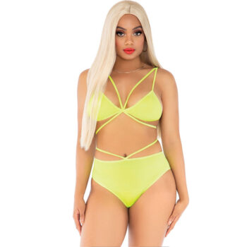 LEG AVENUE - TOP & CULOTTE JAUNE AVEC BRETELLES-LEG AVENUE SETS-sextoys-lingerie-bdsm-hygiène-sexshop