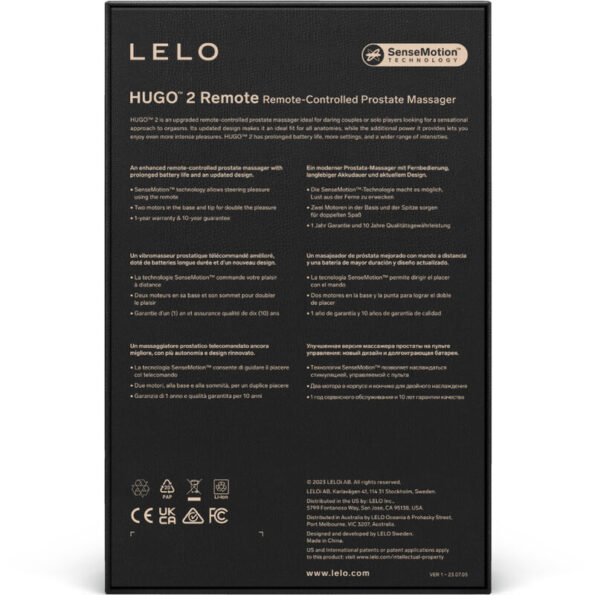LELO - TÉLÉCOMMANDE DE MASSEUR DE PROSTATE HUGO 2 NOIR-LELO-sextoys-lingerie-bdsm-hygiène-sexshop