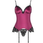 LIVCO CORSETTI FASHION – AGRAFENA CF 90436 CORSET + STRING BORDEAUX S/M
