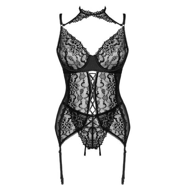 LIVCO CORSETTI FASHION - COLLECTION GIELLANDRA FOR THE SENSES CORSET + CULOTTE NOIR L/XL-LIVCO CORSETTI SETS-sextoys-lingerie-bdsm-hygiène-sexshop