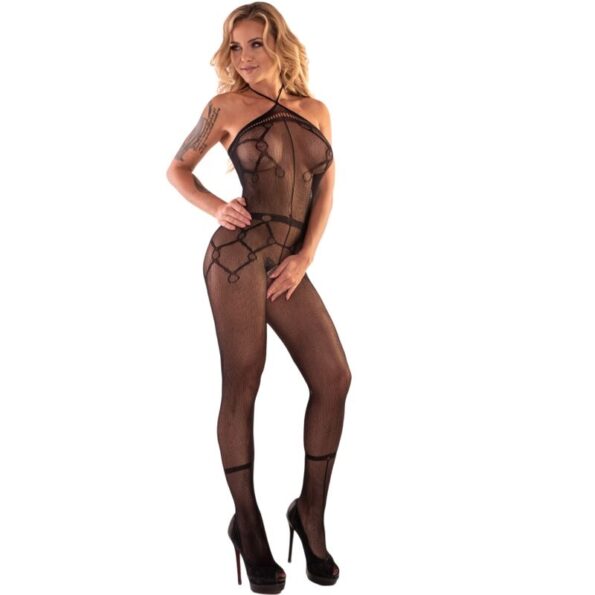 LIVCO CORSETTI FASHION - HACINT LC 17342 BODYSTOCKING CROCHLESS NOIR TAILLE UNIQUE-LIVCO CORSETTI BODYSTOCKINGS-sextoys-lingerie-bdsm-hygiène-sexshop