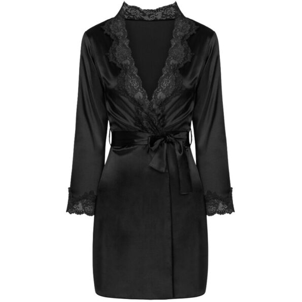 LIVCO CORSETTI FASHION - JACQUELINE LC 90249 ROBE DE CHAMBRE + CHEMISE + CULOTTE NOIR S/M-LIVCO CORSETTI SETS-sextoys-lingerie-bdsm-hygiène-sexshop