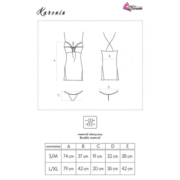 LIVCO CORSETTI FASHION - KARONIN LC 90628 CHEMISE + CULOTTE NOIR L/XL-LIVCO CORSETTI SETS-sextoys-lingerie-bdsm-hygiène-sexshop