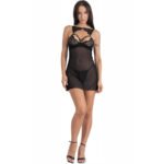LIVCO CORSETTI FASHION – KROLINA LC 90734 CHEMISE + STRING NOIR L/XL