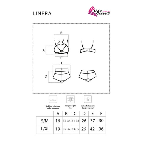 LIVCO CORSETTI FASHION - LINERA FOR THE SENSES COLLECTION SOUTIEN-GORGE + CULOTTE NOIR L/XL-LIVCO CORSETTI SETS-sextoys-lingerie-bdsm-hygiène-sexshop