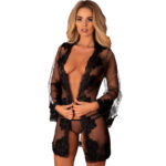 LIVCO CORSETTI FASHION - ROBE DE CHAMBRE + CULOTTE HERINA LC XG056 NOIR TAILLE UNIQUE-LIVCO CORSETTI SETS-sextoys-lingerie-bdsm-hygiène-sexshop