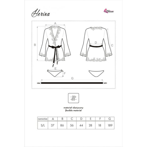 LIVCO CORSETTI FASHION - ROBE DE CHAMBRE + CULOTTE HERINA LC XG056 NOIR TAILLE UNIQUE-LIVCO CORSETTI SETS-sextoys-lingerie-bdsm-hygiène-sexshop