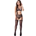 LIVCO CORSETTI FASHION - SOUTIEN-GORGE + PORTE-JARRETELLES + CULOTTE CELESTE LC 20246 NOIR S/M-LIVCO CORSETTI SETS-sextoys-lingerie-bdsm-hygiène-sexshop