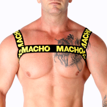 MACHO - HARNAIS DOUBLE JAUNE-MACHO UNDERWEAR-sextoys-lingerie-bdsm-hygiène-sexshop