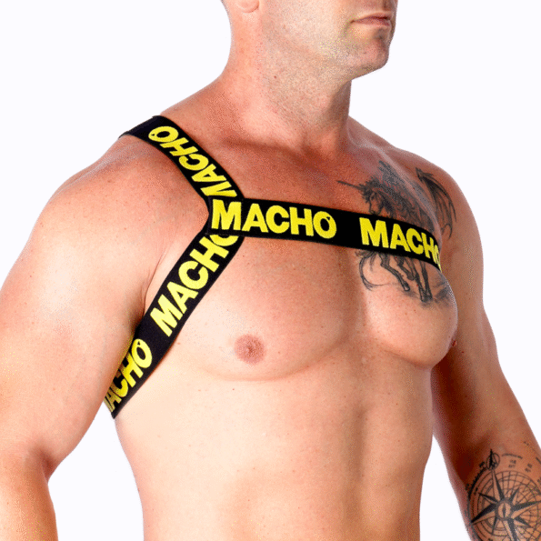 MACHO - HARNAIS ROMAIN JAUNE S/M-MACHO UNDERWEAR-sextoys-lingerie-bdsm-hygiène-sexshop