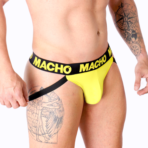 MACHO - MX25A JOCK LYCRA JAUNE XL-MACHO UNDERWEAR-sextoys-lingerie-bdsm-hygiène-sexshop