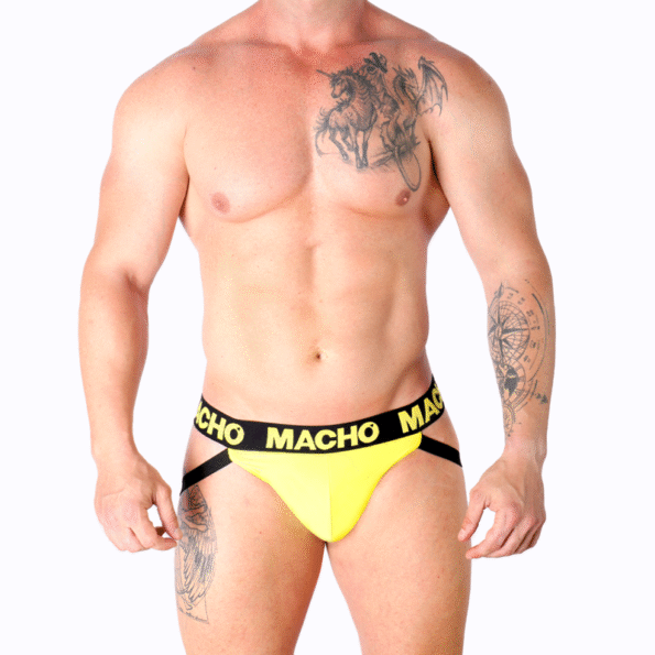 MACHO - MX25A JOCK LYCRA JAUNE XL-MACHO UNDERWEAR-sextoys-lingerie-bdsm-hygiène-sexshop