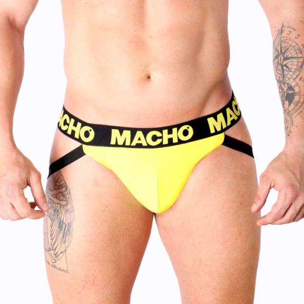 MACHO - MX25A JOCK LYCRA JAUNE XL-MACHO UNDERWEAR-sextoys-lingerie-bdsm-hygiène-sexshop