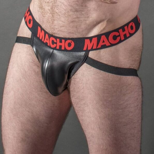 MACHO - MX25RC JOCK CUIR ROUGE M-MACHO UNDERWEAR-sextoys-lingerie-bdsm-hygiène-sexshop