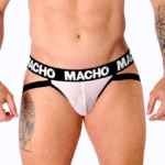 MACHO - MX26X1 JOCK GRID BLANC L-MACHO UNDERWEAR-sextoys-lingerie-bdsm-hygiène-sexshop