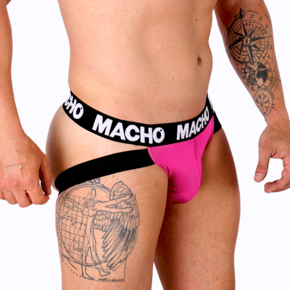 MACHO - MX28FR JOCK ROSE FLUO S-MACHO UNDERWEAR-sextoys-lingerie-bdsm-hygiène-sexshop