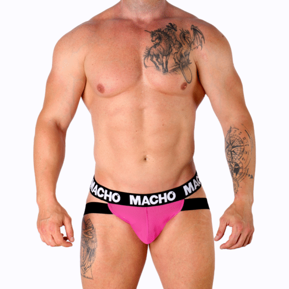 MACHO - MX28FR JOCK ROSE FLUO S-MACHO UNDERWEAR-sextoys-lingerie-bdsm-hygiène-sexshop