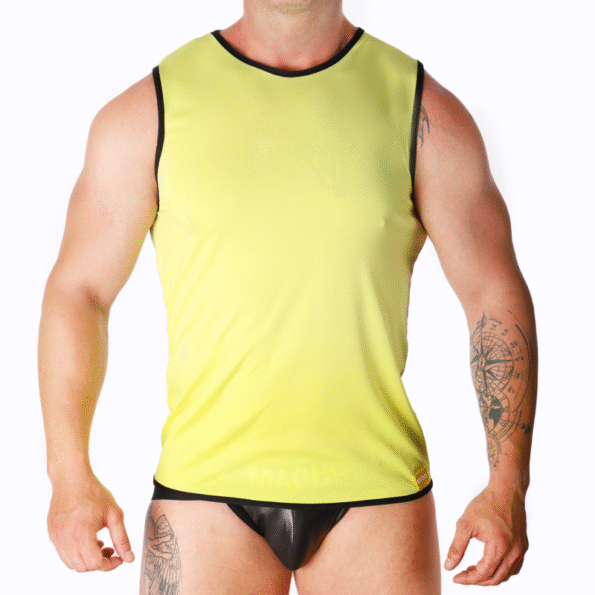MACHO - T-SHIRT JAUNE L/XL-MACHO UNDERWEAR-sextoys-lingerie-bdsm-hygiène-sexshop