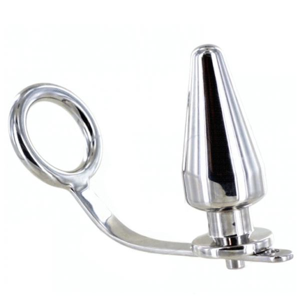 METAL HARD - ANNEAU EN ACIER AVEC PLUG ANAL 80 X 55 MM-METAL HARD-sextoys-lingerie-bdsm-hygiène-sexshop