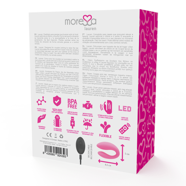 MORESSA - STIMULATEUR  TÉLÉCOMMANDE LAUREN POUR COUPLES-MORESSA-sextoys-lingerie-bdsm-hygiène-sexshop