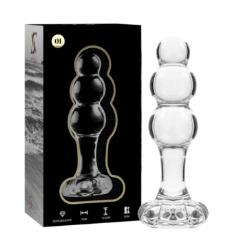 NEBULA SERIES BY IBIZA - MODÈLE 1 BOUCHON EN VERRE BOROSILICATE TRANSPARENT 10.5 CM -O- 3 CM-NEBULA SERIES BY IBIZA-sextoys-lingerie-bdsm-hygiène-sexshop