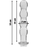 NEBULA SERIES BY IBIZA – MODÈLE 10 GODE EN VERRE BOROSILICATE CLAIR 16.5 CM -O- 3.5 CM