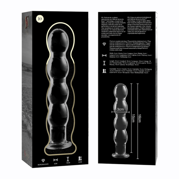 NEBULA SERIES BY IBIZA - MODÈLE 10 GODE EN VERRE BOROSILICATE CLAIR 16.5 CM -O- 3.5 CM-NEBULA SERIES BY IBIZA-sextoys-lingerie-bdsm-hygiène-sexshop