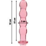 NEBULA SERIES BY IBIZA – MODÈLE 10 GODE EN VERRE BOROSILICATE ROSE 16.5 CM -O- 3.5 CM