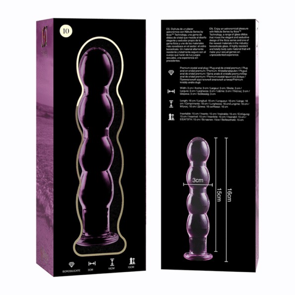 NEBULA SERIES BY IBIZA - MODÈLE 10 GODE EN VERRE BOROSILICATE ROSE 16.5 CM -O- 3.5 CM-NEBULA SERIES BY IBIZA-sextoys-lingerie-bdsm-hygiène-sexshop