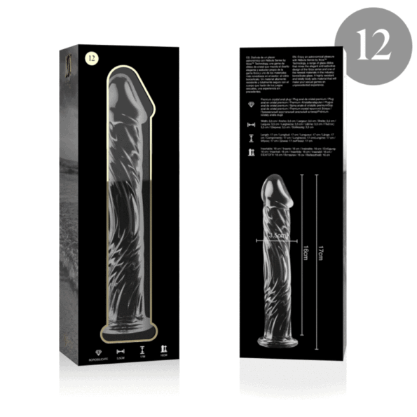 NEBULA SERIES BY IBIZA - MODÈLE 12 GODE EN VERRE BOROSILICATE CLAIR 17 CM -O- 3.5 CM-NEBULA SERIES BY IBIZA-sextoys-lingerie-bdsm-hygiène-sexshop
