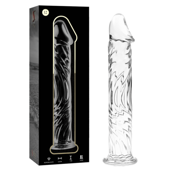 NEBULA SERIES BY IBIZA - MODÈLE 12 GODE EN VERRE BOROSILICATE CLAIR 17 CM -O- 3.5 CM-NEBULA SERIES BY IBIZA-sextoys-lingerie-bdsm-hygiène-sexshop