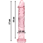 NEBULA SERIES BY IBIZA – MODÈLE 12 GODE EN VERRE BOROSILICATE ROSE 17 CM -O- 3.5 CM