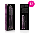 NEBULA SERIES BY IBIZA – MODÈLE 12 GODE EN VERRE BOROSILICATE ROSE 17 CM -O- 3.5 CM