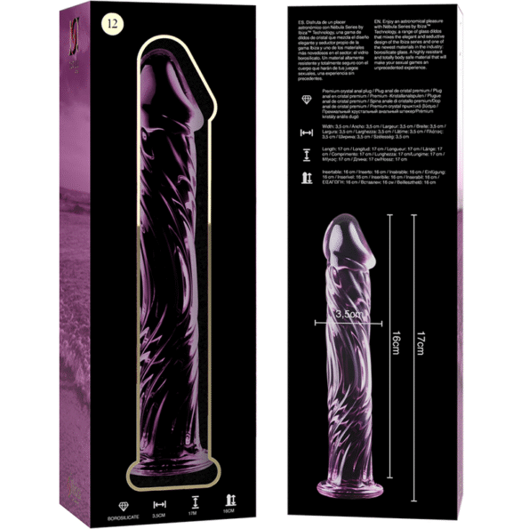 NEBULA SERIES BY IBIZA - MODÈLE 12 GODE EN VERRE BOROSILICATE ROSE 17 CM -O- 3.5 CM-NEBULA SERIES BY IBIZA-sextoys-lingerie-bdsm-hygiène-sexshop