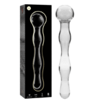 NEBULA SERIES BY IBIZA – MODÈLE 13 GODE EN VERRE BOROSILICATE CLAIR 18 CM -O- 3.5 CM