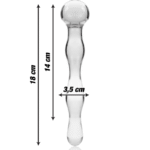NEBULA SERIES BY IBIZA – MODÈLE 13 GODE EN VERRE BOROSILICATE CLAIR 18 CM -O- 3.5 CM