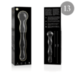 NEBULA SERIES BY IBIZA – MODÈLE 13 GODE EN VERRE BOROSILICATE CLAIR 18 CM -O- 3.5 CM