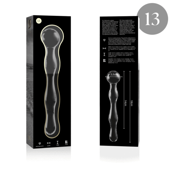 NEBULA SERIES BY IBIZA - MODÈLE 13 GODE EN VERRE BOROSILICATE CLAIR 18 CM -O- 3.5 CM-NEBULA SERIES BY IBIZA-sextoys-lingerie-bdsm-hygiène-sexshop