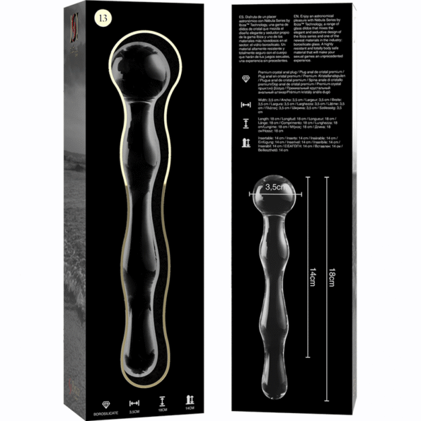 NEBULA SERIES BY IBIZA - MODÈLE 13 GODE EN VERRE BOROSILICATE CLAIR 18 CM -O- 3.5 CM-NEBULA SERIES BY IBIZA-sextoys-lingerie-bdsm-hygiène-sexshop